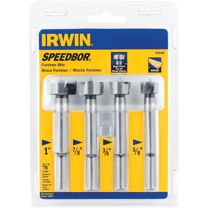 image:imageIrwin Tools 42940 58Inch 34Inch 78Inch 1Inch Forstner Bit Set 4Piece