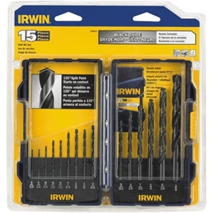 image:imageIRWIN Tools Black Oxide Metal Index Drill Bit Set with Case 29Piece 301800415pc Set