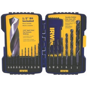 image:imageIRWIN Tools Black Oxide Metal Index Drill Bit Set with Case 29Piece 301800418pc Set