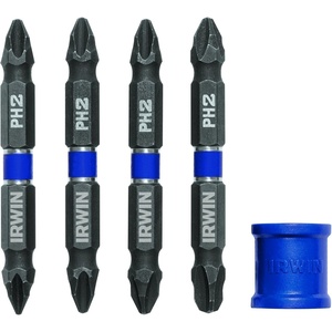image:imageIRWIN Tools IMPACT Performance Series DoubleEnded Screwdriver Power Bit Assorted 2 38inch length 5Piece Set with Magnetic Screw Hold Attachment 19035255 Piece Phillips Set