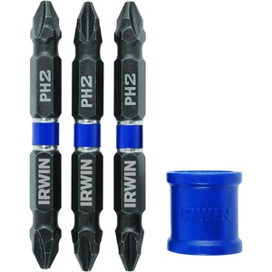 image:imageIRWIN Tools IMPACT Performance Series DoubleEnded Screwdriver Power Bit Assorted 2 38inch length 5Piece Set with Magnetic Screw Hold Attachment 19035254 Piece Phillips Set
