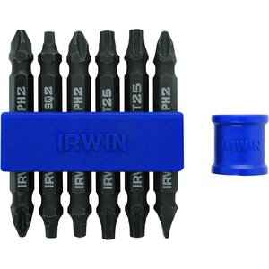 image:imageIRWIN Tools IMPACT Performance Series DoubleEnded Screwdriver Power Bit Assorted 2 38inch length 5Piece Set with Magnetic Screw Hold Attachment 19035257 Piece Mixed Set