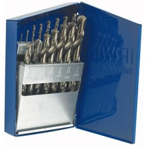image:imageIrwin Tools IRWIN 63137 Cobalt Alloy Steel Fractional Straight Shank Jobber Length Metal Index Drill Bit Set 15Piece