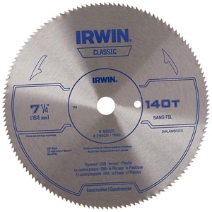 image:imageIRWIN Tools Classic Series Steel Corded Circular Saw Blade 7 14inch 140T 087inch Kerf 11840714 140T