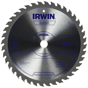 image:imageIRWIN Tools Classic Series Steel Corded Circular Saw Blade 7 14inch 140T 087inch Kerf 11840714 40T