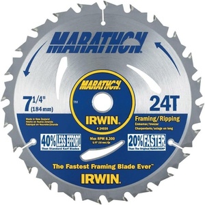 image:imageIRWIN Tools MARATHON Carbide Corded Circular Saw Blade 7 14inch 24T 24030714 24T