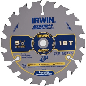 image:imageIRWIN Tools MARATHON Carbide Cordless Circular Saw Blade 5 12Inch 18T 063inch Kerf 14027