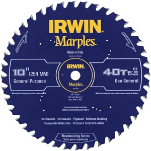 image:imageIrwin Tools 1807367 Marples Laser Cut 10Inch 40Tooth Alternate Tooth Bevel Circular Saw Blade