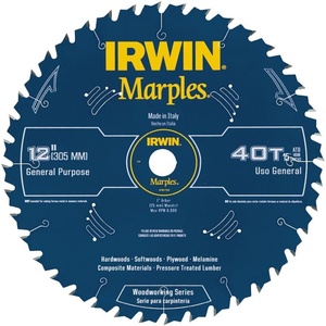 image:imageIrwin Tools 1807382 Marples Laser Cut 12Inch 40Tooth Alternate Tooth Bevel Circular Saw Blade