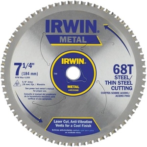 image:imageIrwin Tools IRWIN 714Inch Metal Cutting Circular Saw Blade 68Tooth 4935560