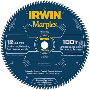 image:imageIrwin Tools IRWIN Marples 12Inch Miter Saw Blade Fine Finish Carbide Blade 100Tooth for Laminate Wood and NonFerrous Metal Cutting 1807386