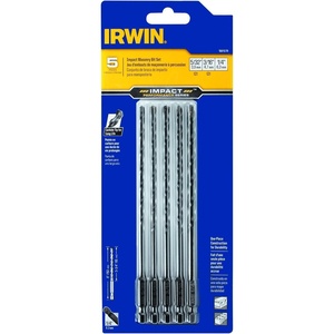 image:imageIRWIN Tools 1881078 Impact Performance Series Masonry 6Inch Drill Bit Mixed Set 5Piece