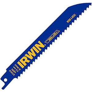 image:imageIRWIN Tools Reciprocating Saw Blade Wood and NailEmbedded WoodCutting 6Inch 6 TPI 5 Pack 372606P5