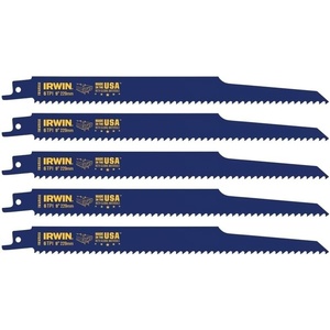 image:imageIRWIN Tools Reciprocating Saw Blade Wood and NailEmbedded WoodCutting 9Inch 6 TPI 5 Pack 372956P5