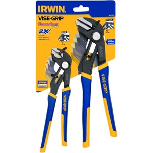 image:imageIrwin Tools 1802533 Two Piece GrooveLock 8Inch VJaw and 10Inch Straight Jaw Pliers Set